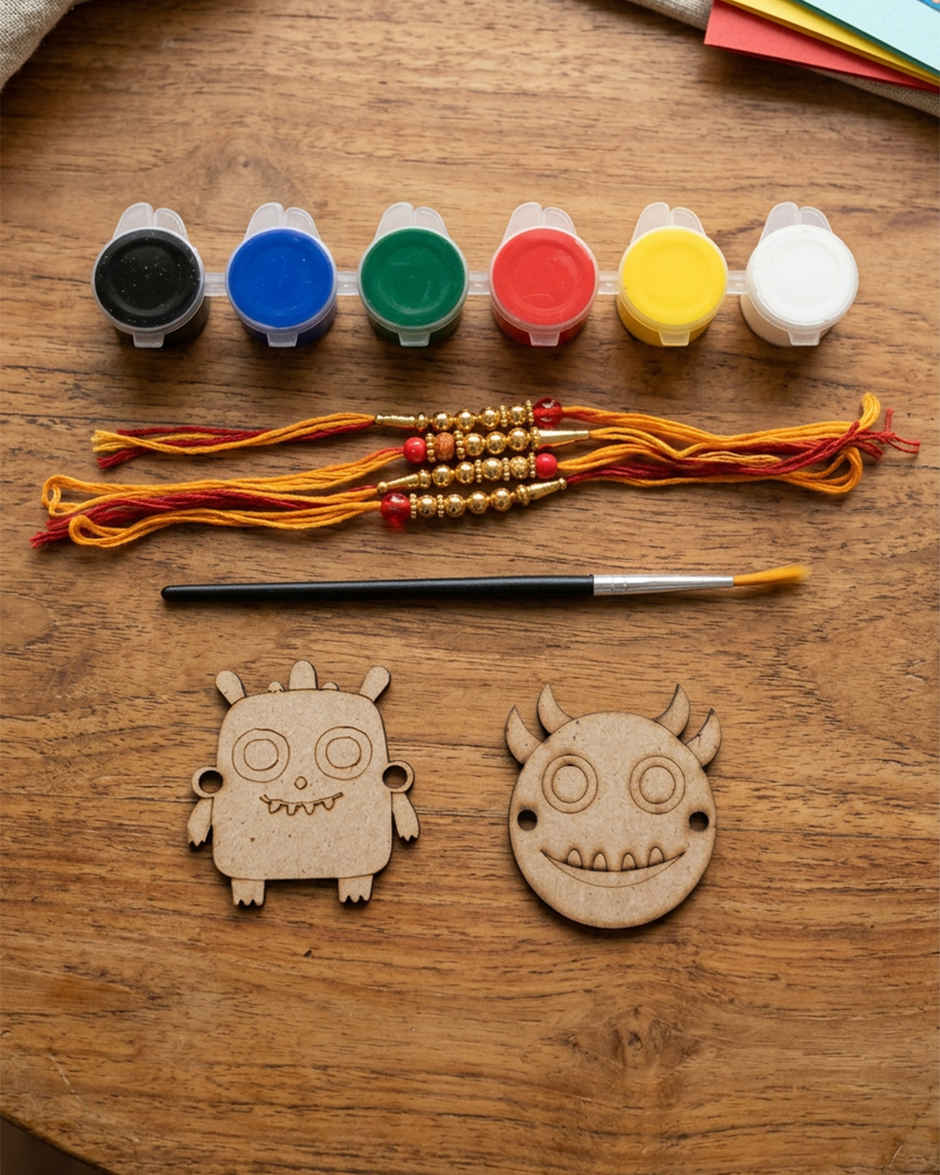 Kids DIY Rakhi Painting Kit Monster | Set of 2 | Unique Find | Mad Over Prints