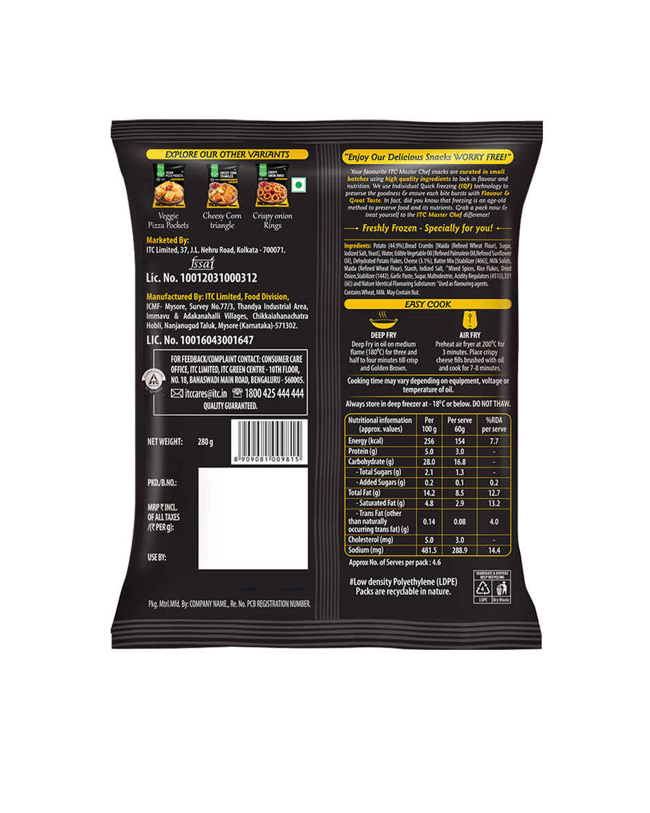 ITC Master Chef Crispy Cheese Fills Nuggets, Frozen Snack