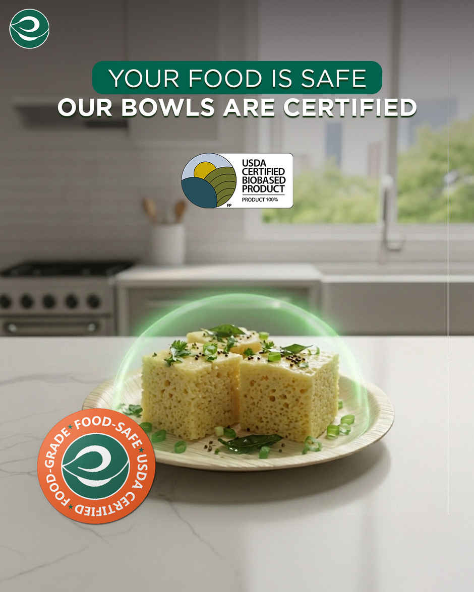 ECO SOUL | Palm Leaf Disposable Plates | 6 Inch | Round | 10 Count
