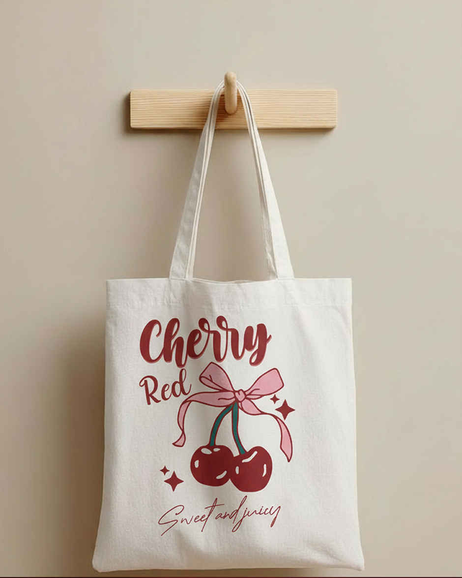 Cherry Red Tote Bag | Mad Over Print