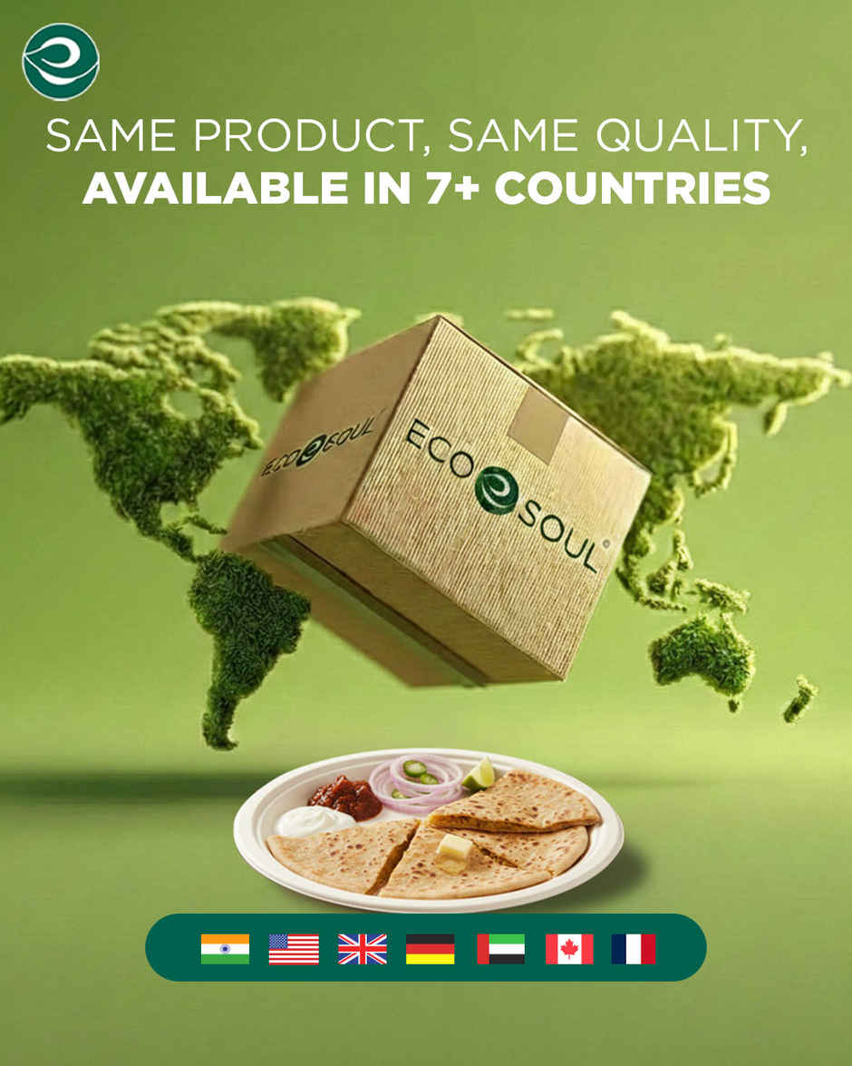 ECO SOUL | Bagasse Disposable Plates | 12 Inch | Round | 10 Count