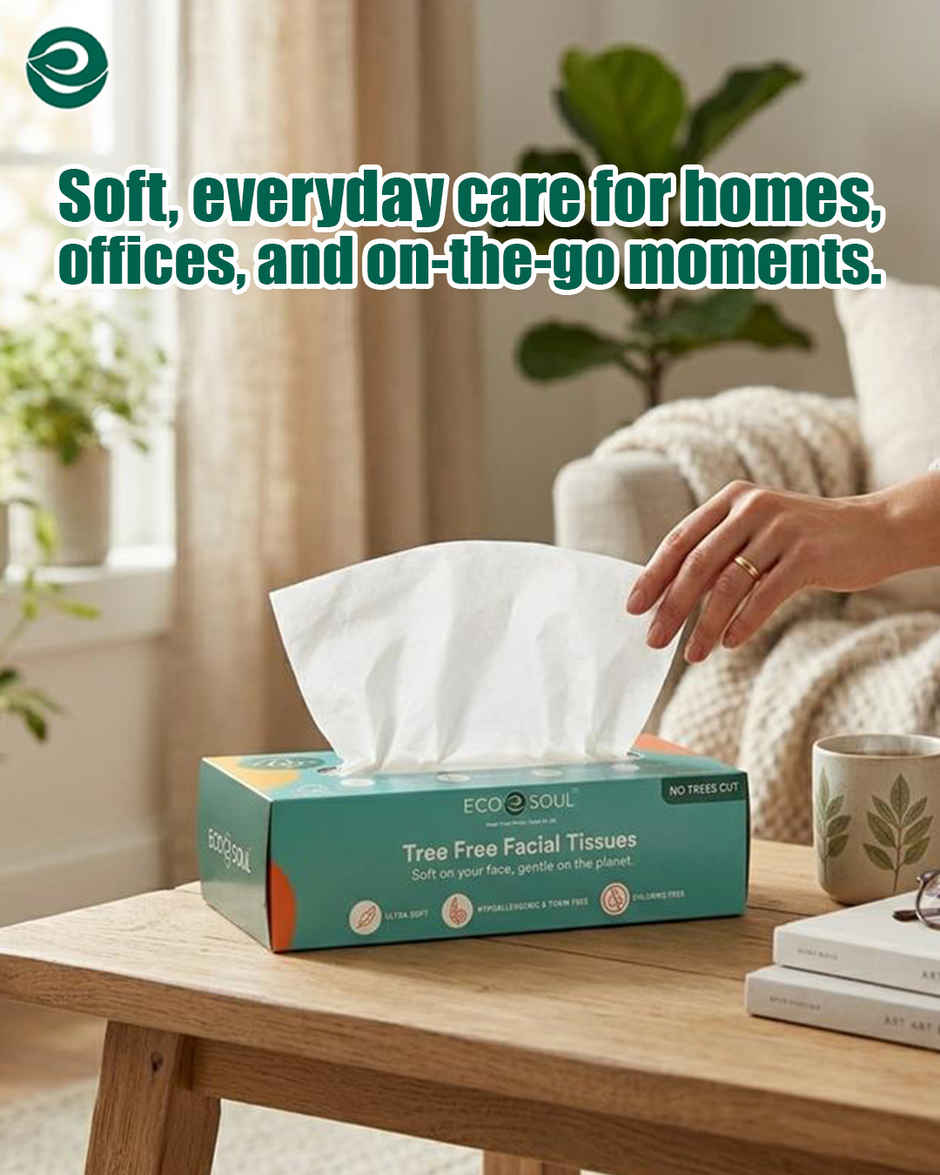 ECO SOUL 2Ply | Facial Tissue Paper Box | 100 Count | Carbox Tissue