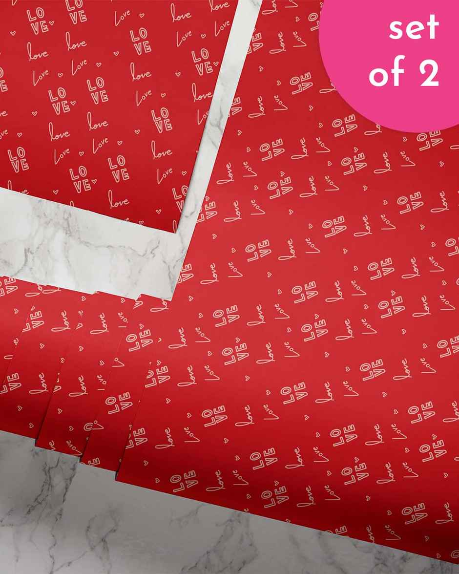 Love Gift Wrapping Paper | Pack of 2 | Mad Over Prints