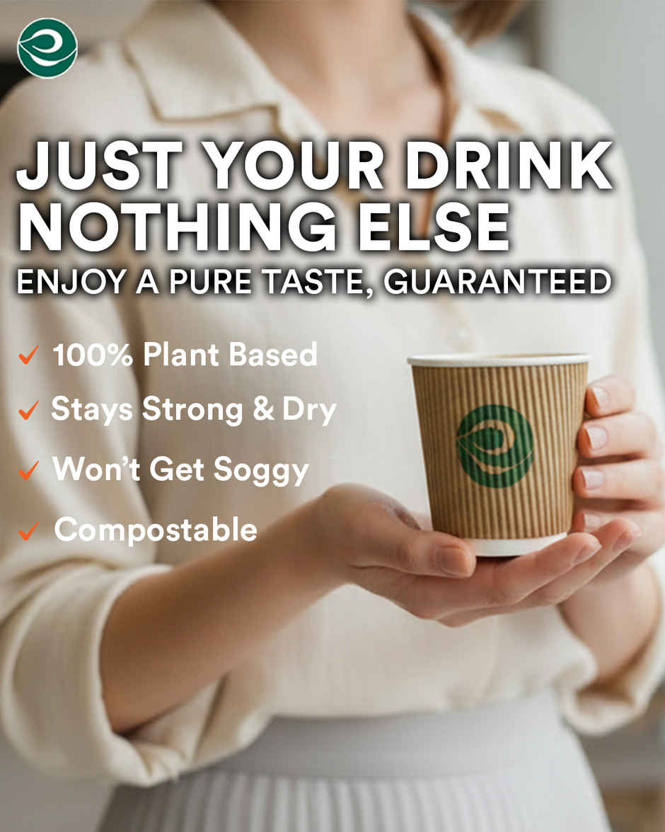 ECO SOUL | Disposable Paper Cups/Glasses | 150 ml | Ripple | 25 Count