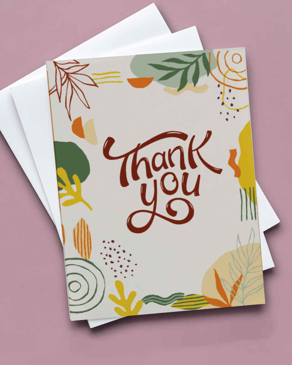 Mad Over Print Floral Thank You Card