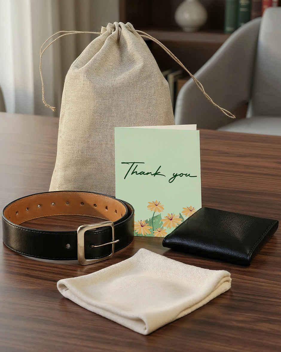 Gift Hamper with Wallet, Belt & Handkerchief | Mad Over Print