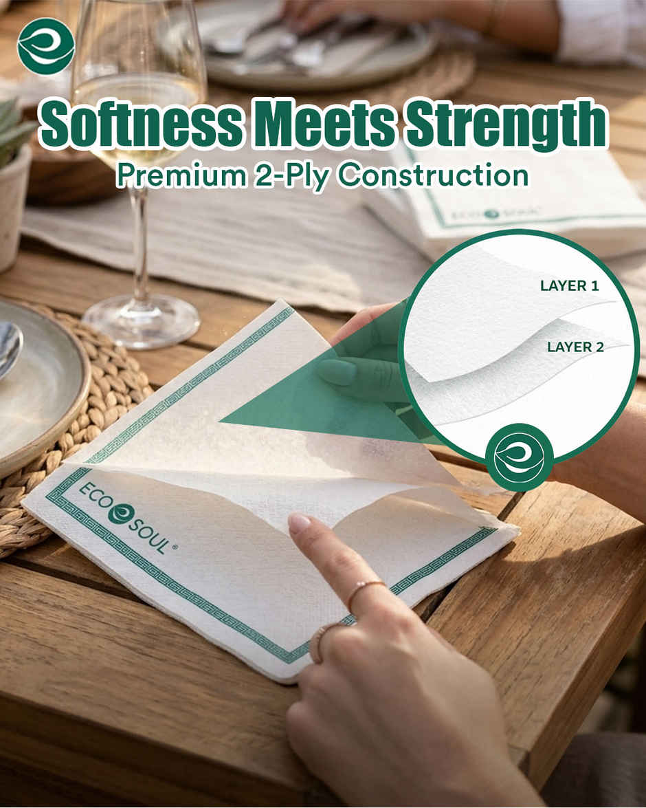ECO SOUL 2Ply | 50 Count | Disposable Paper Napkin