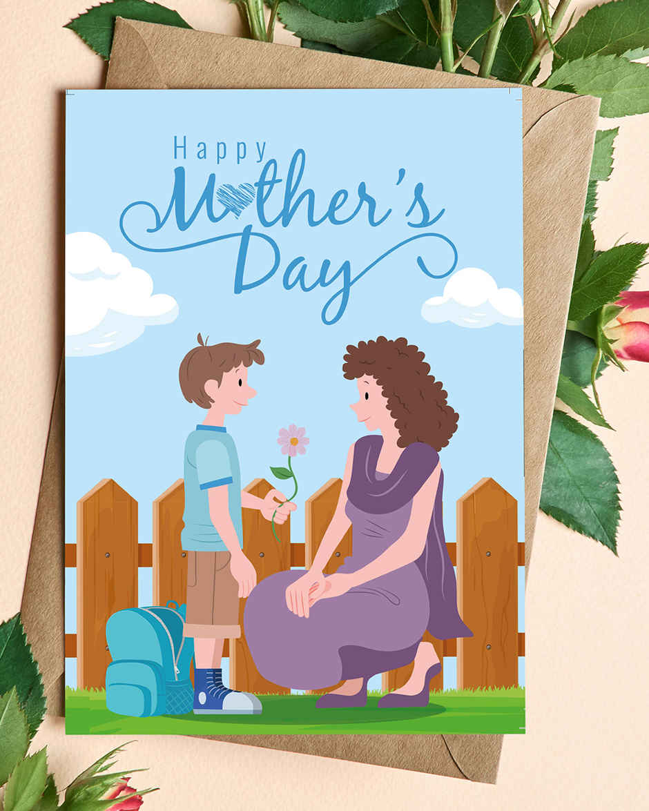 Happy Mother's Day Greeting Card | Blue | Vibebling