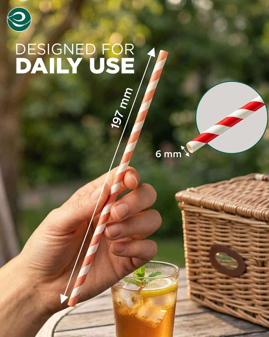 ECO SOUL 6mm Multi-Colour | 50 Count | Paper Straw