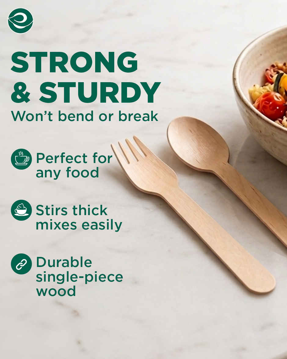Eco Soul 160mm | 50 Count | Disposable Spoon and Fork