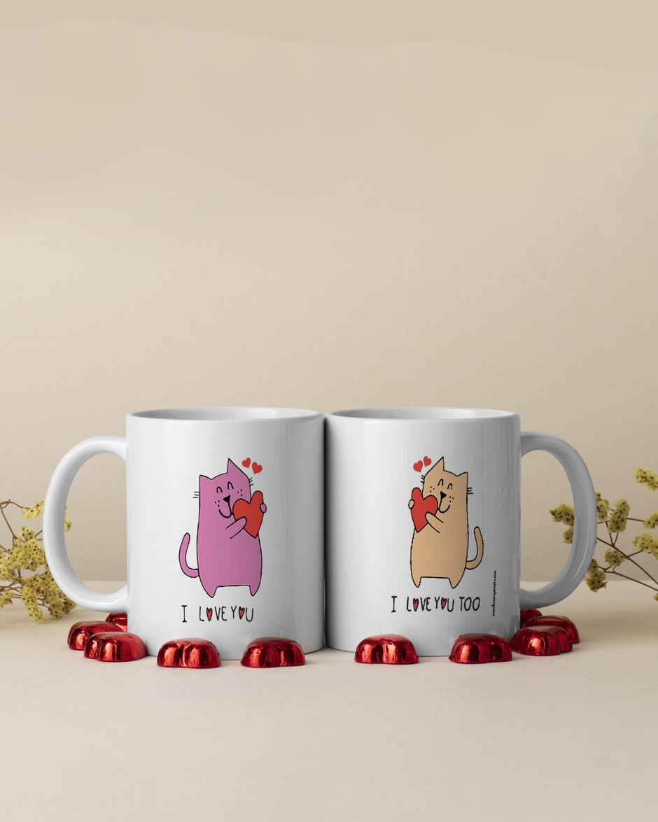 Love Cat Couple Mug | Mad Over Prints