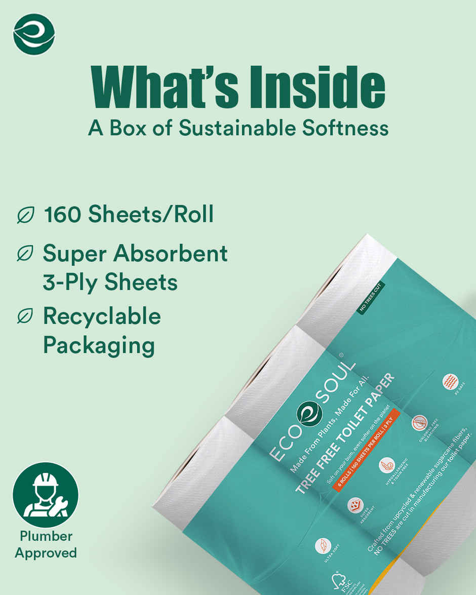 ECO SOUL 3Ply | 160 x 6 Rolls | Toilet Paper