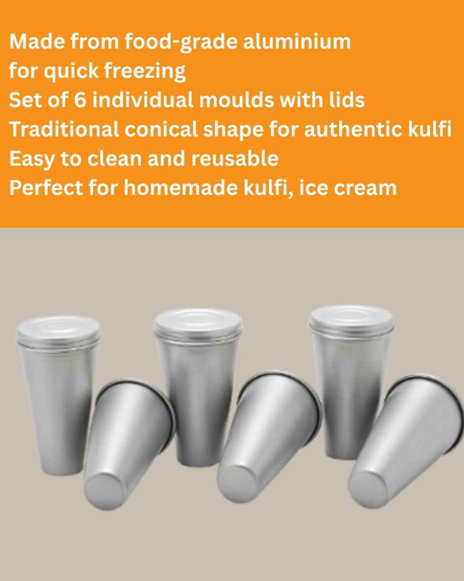 Perpetual Mart Food Grade Aluminum Ice Cream & Kulfi Mould Set