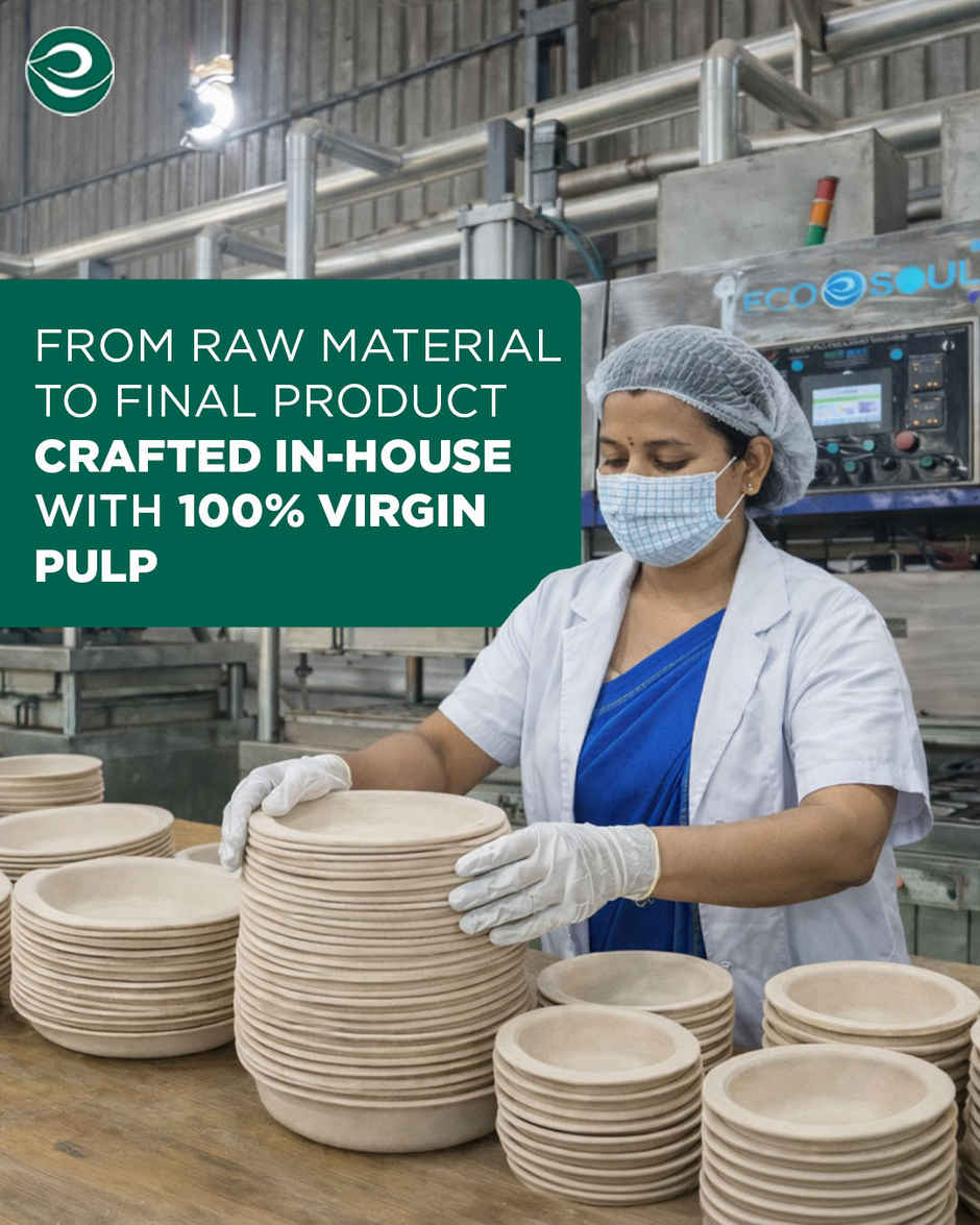 ECO SOUL | Bagasse Disposable Bowls | 150 ml | Square | 25 Count