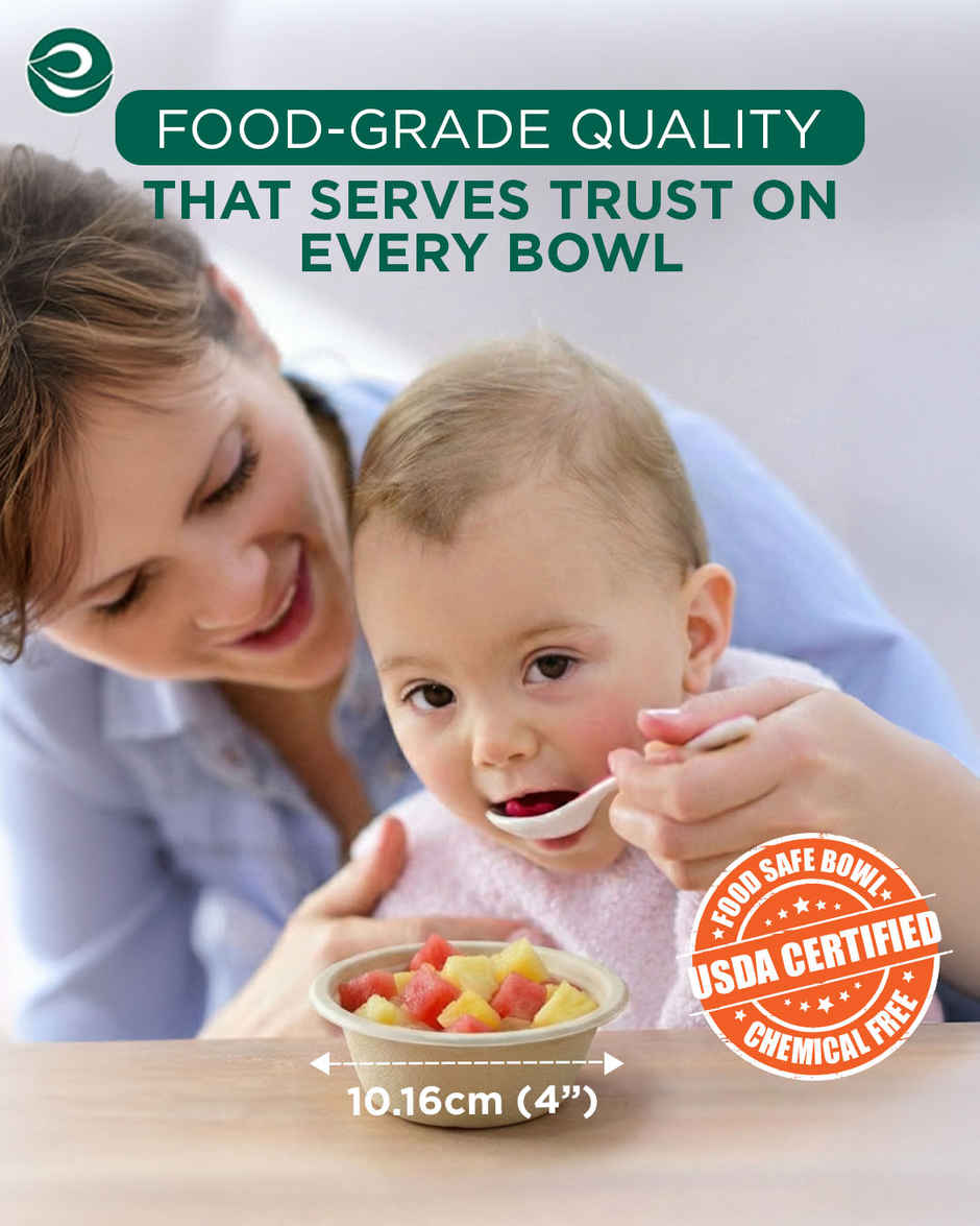 ECO SOUL | Bagasse Disposable Bowls | 180 ml | Round | 25 Count