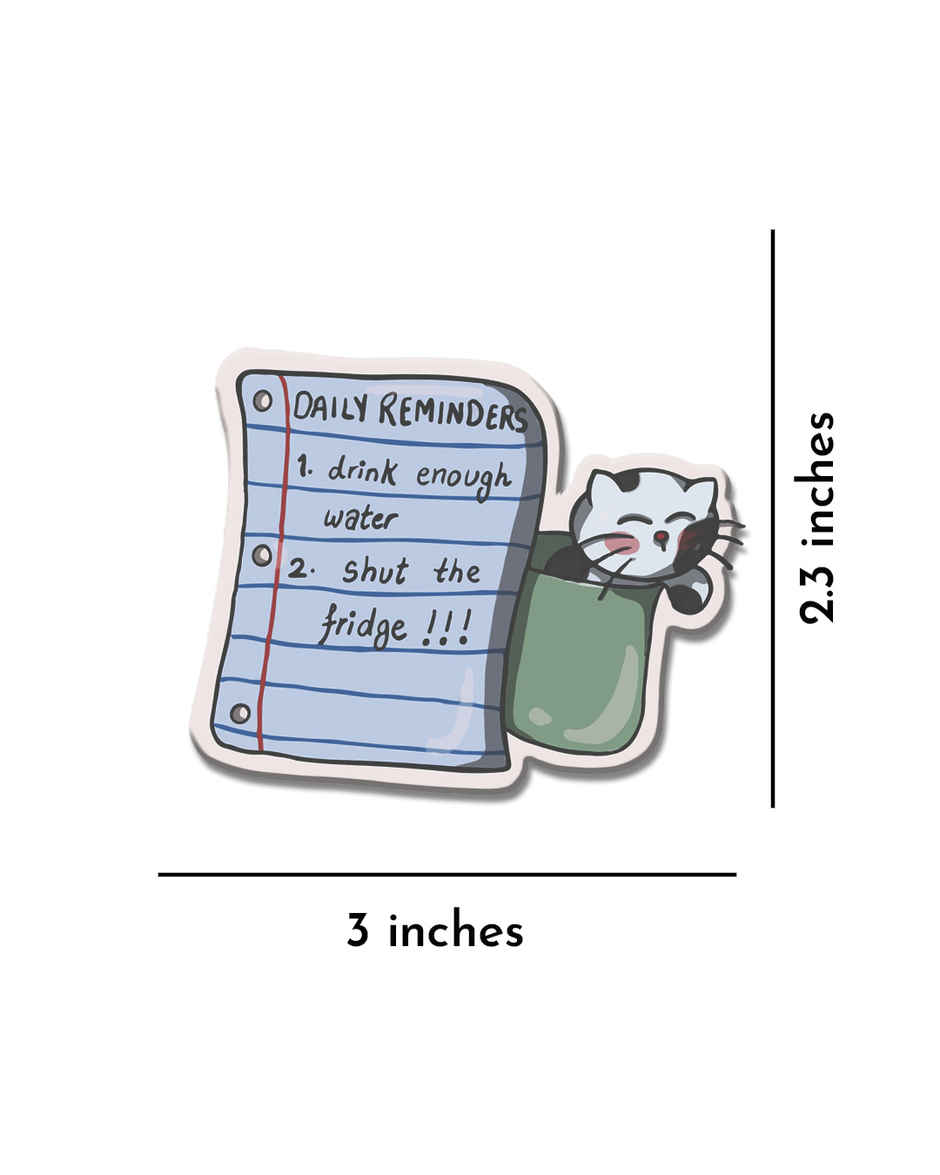 Mad Over Print Daily Reminders Fridge Magnet