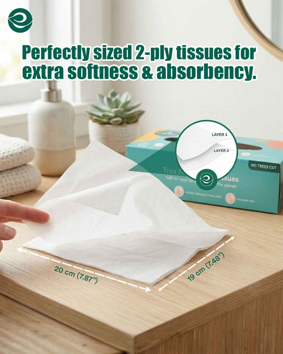 ECO SOUL 2Ply | Facial Tissue Paper Box | 100 Count | Carbox Tissue