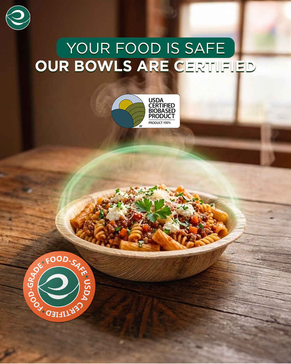 ECO SOUL | Palm Leaf Disposable Bowl | 500 ml | Round | 10 Count