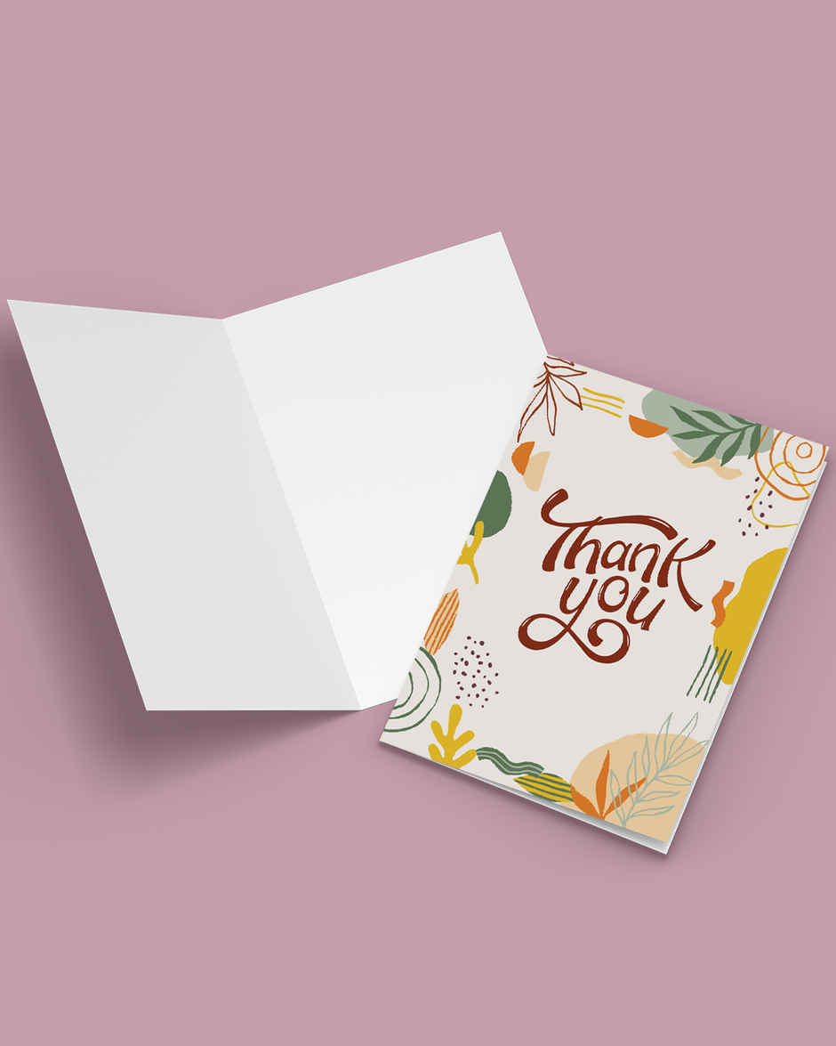 Mad Over Print Floral Thank You Card