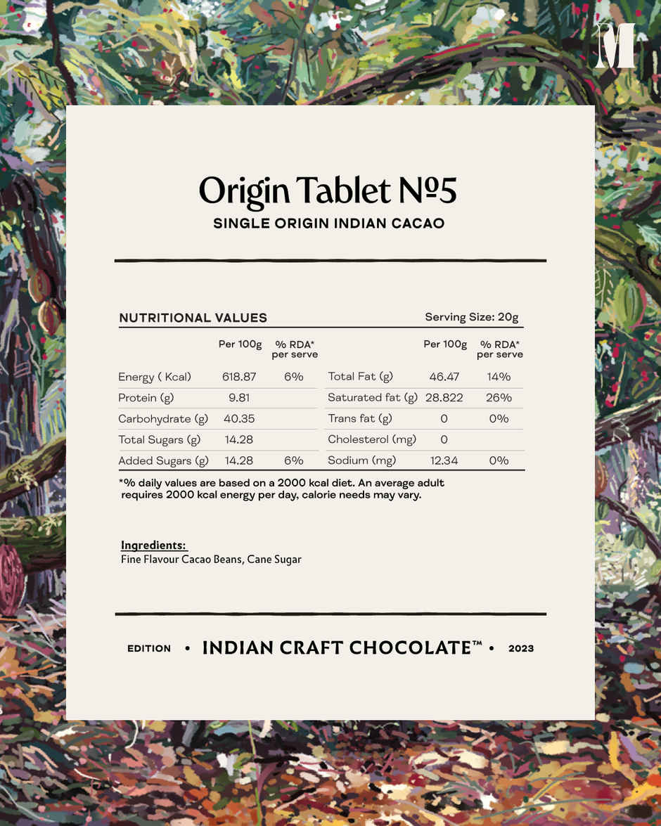 Manam Chocolate Indian Origin Tablet No. 5 | 80% Dark