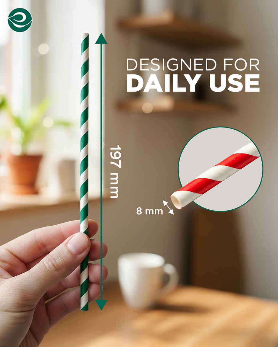 Eco Soul 8mm Multi-Colour | 50 Count | Paper Straw