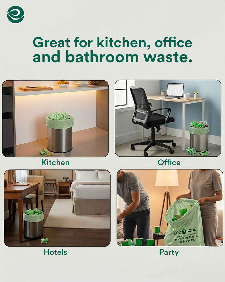 Eco Soul 19 x 17 Inch | 15 Count | Small Trash Bag