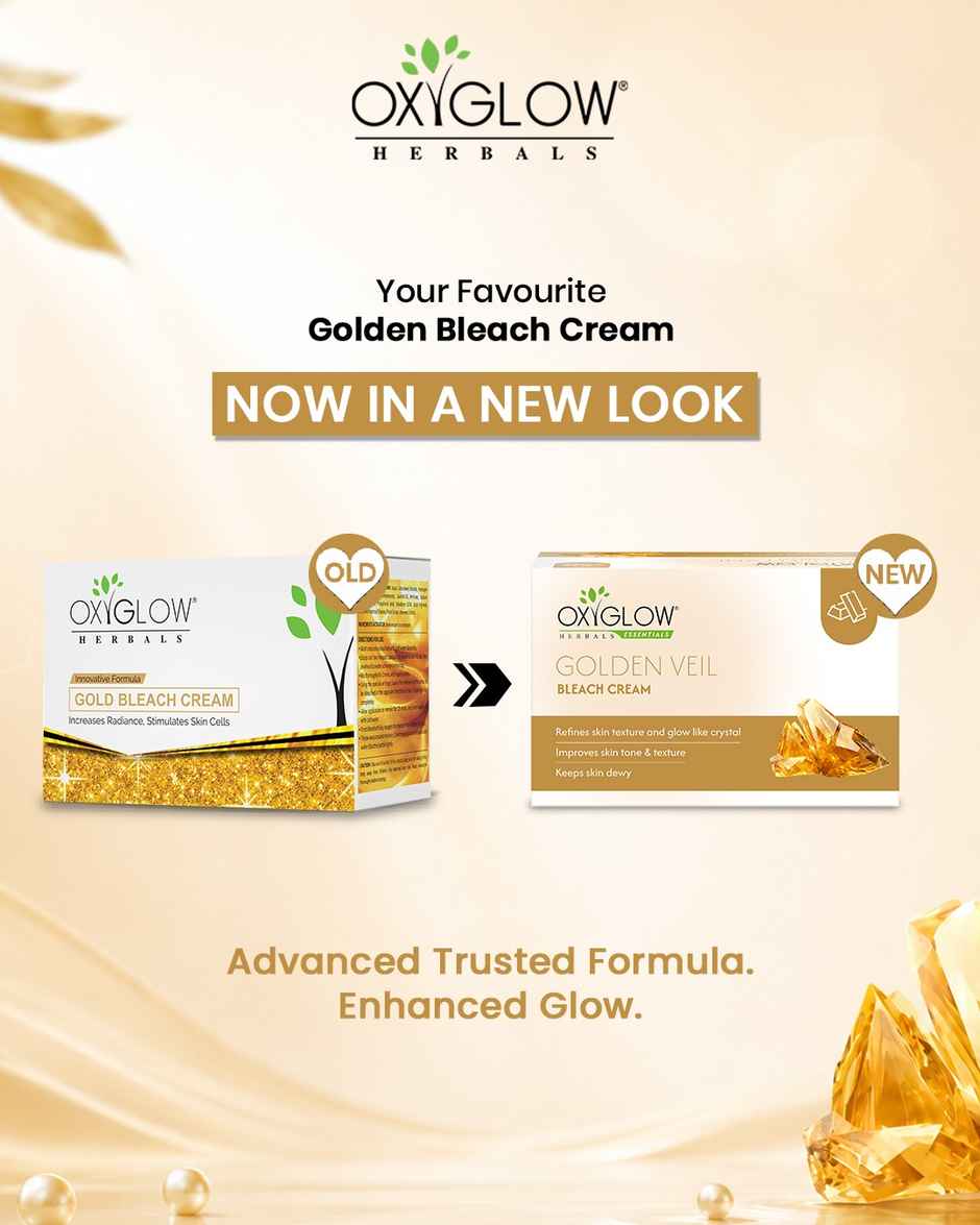 Oxyglow Herbals Golden Veil Bleach Cream For All Skin Types | Gives Instant Glow & Lightens Pigmentation