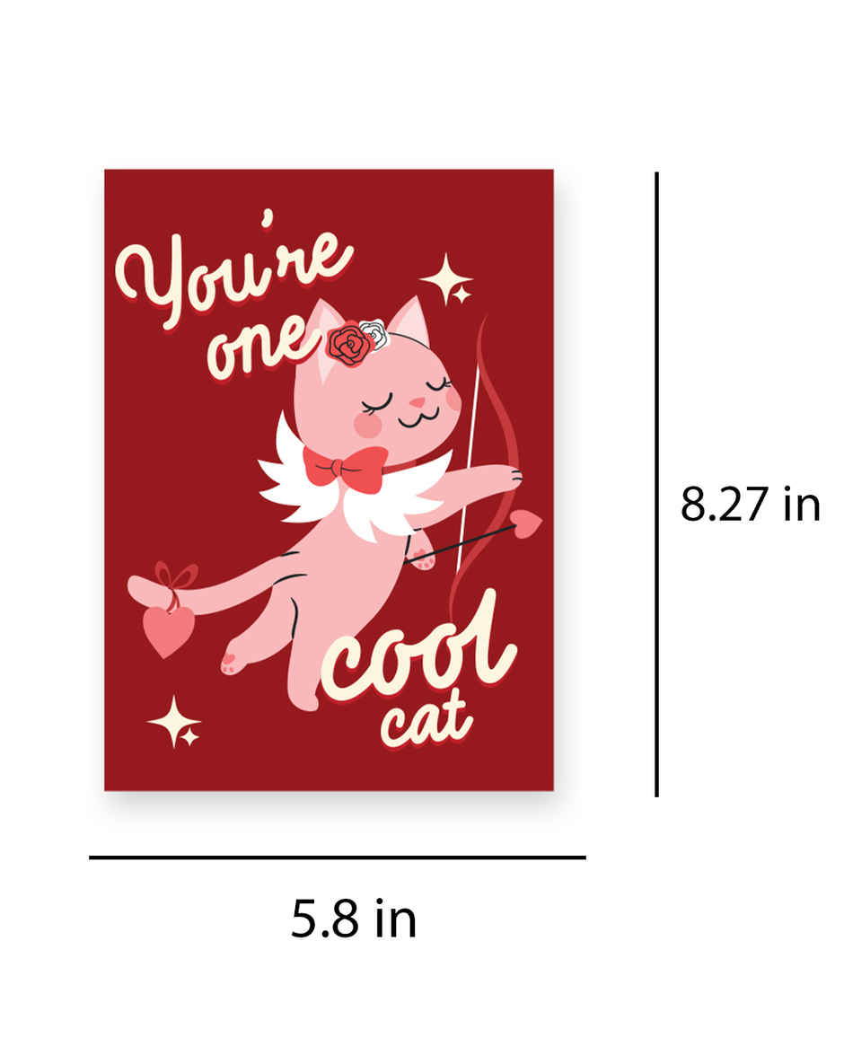 Cool Cat Love Greeting Card | Vibebling