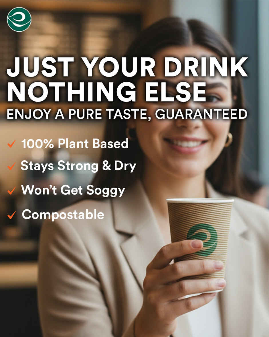 ECO SOUL | Disposable Paper Cups/Glasses | 250 ml | Ripple | 10 Count