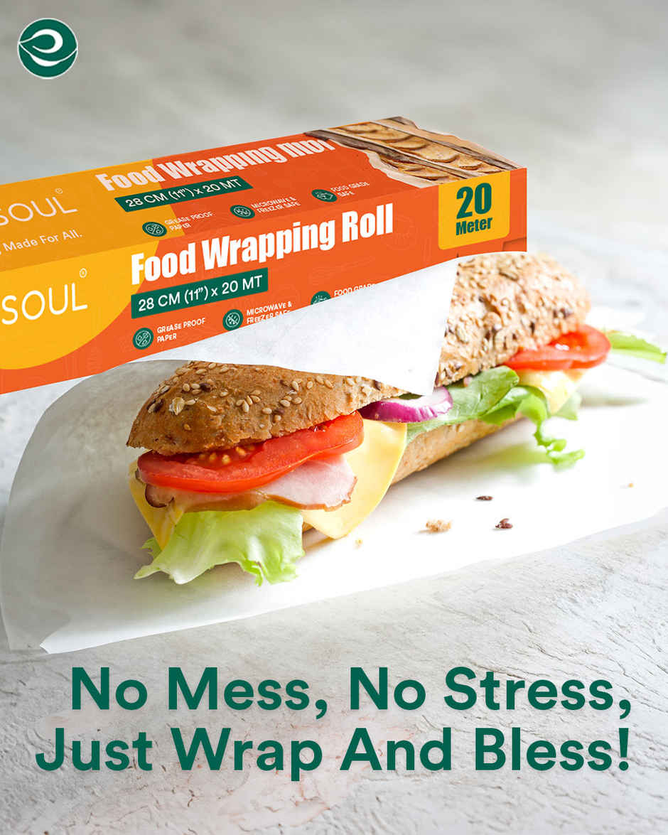 Eco Soul Food Wrapping Paper Roll | Ink Free | 20 Meter