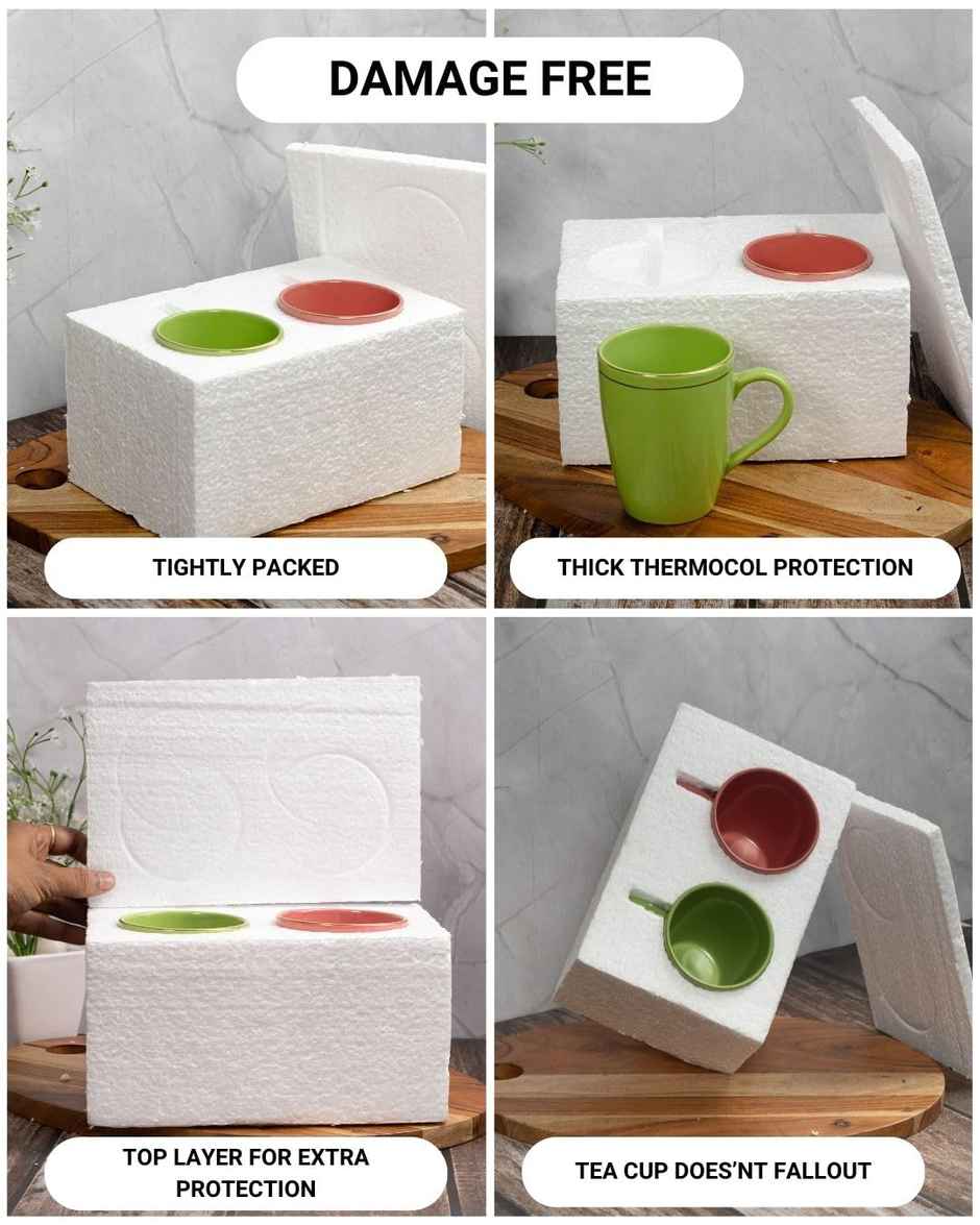 Femora Ceramic Coffee Mug | Green - 360 ml