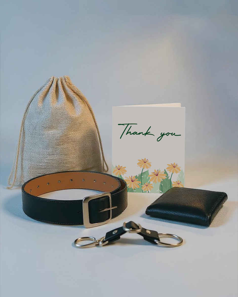 Celebrating You |Hamper with Wallet, Belt & Keychain | Mad Over Prints