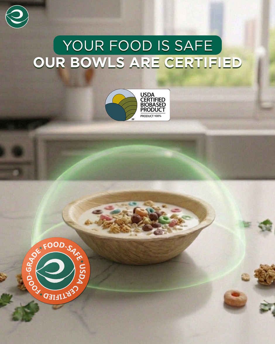 ECO SOUL | Palm Leaf Disposable Bowl | 210 ml | Round | 10 Count