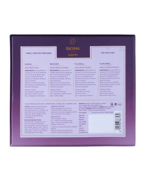Skinn 24Seven Gift Pack Edp Perfume For Men & Women