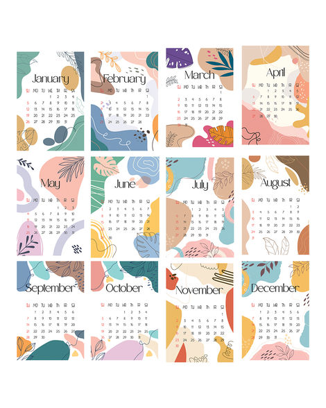 Mad Over Print Abstract 2025 Desk Calendar