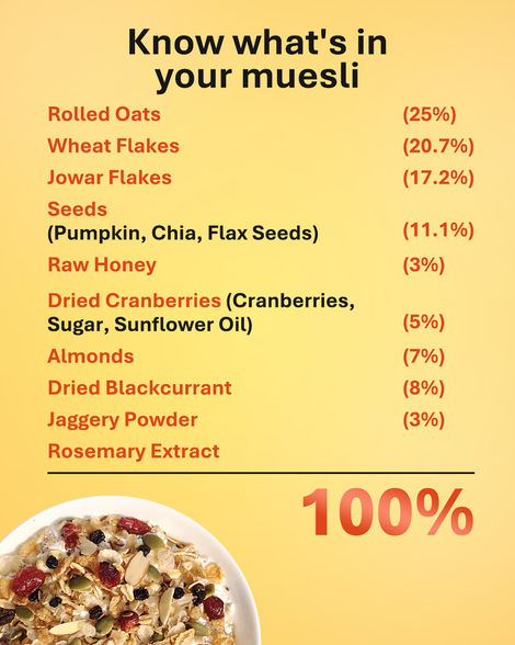 True Elements Crunchy Nut & Berry Muesli With Almonds & Cranberries - Crunchy Muesli Nuts Delight