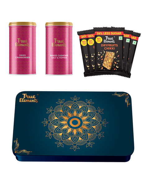 True Elements Diwali Gourmet Crunch & Munch Dryfruit Gift Box