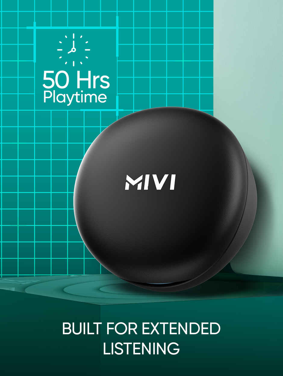 Mivi DuoPods Maxx TWS, 13mm Bass, 50H Playtime, AI ENC Calls, Gaming Mode, BT 5.3, Type C