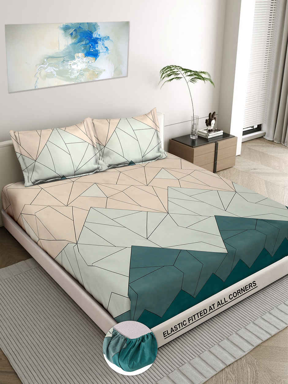 Status Imperial Corner Fitted Bedsheet | Geometric Summit | 198 x 182 cm