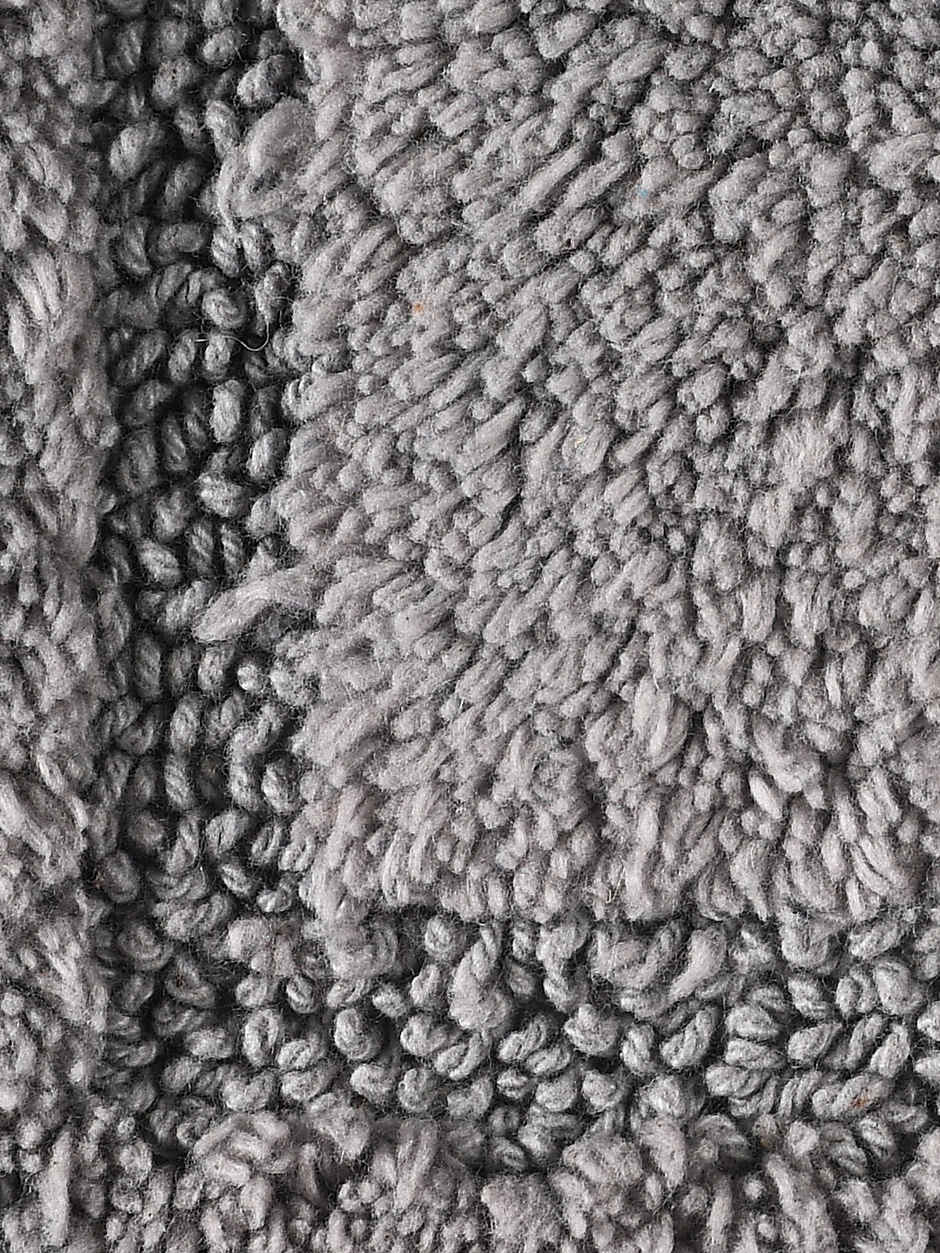 Saral Home Cotton Anti-Slip Bathmat & Contour Set | Grey - 45 x 60 cm & 45 x 50 cm