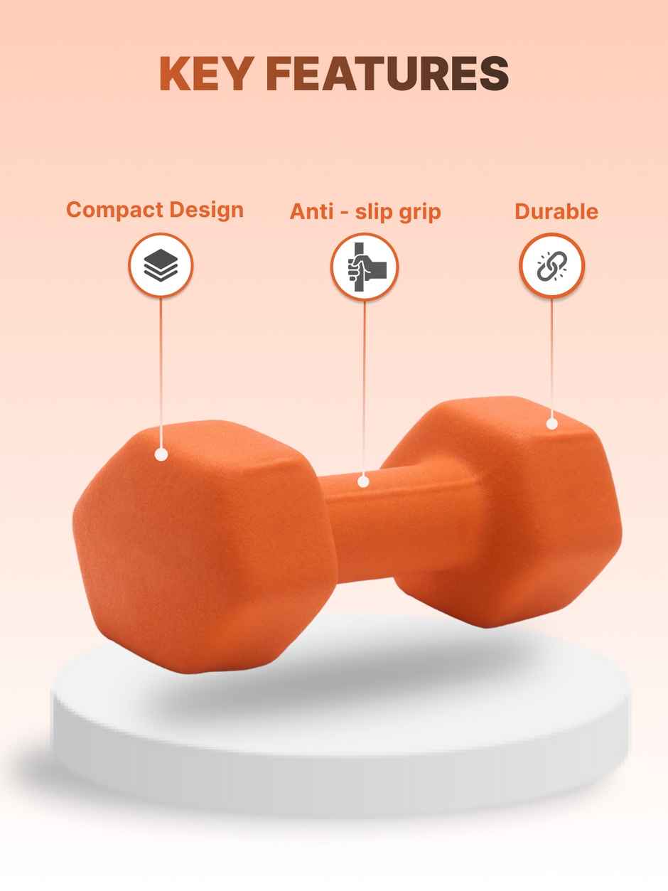 Cult Neoprene Dumbbell Set (3 kg X 2) | Orange