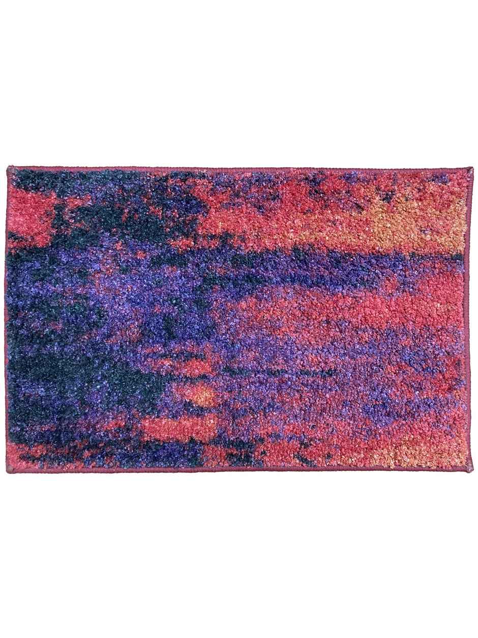 Bianca Super Soft Designer Anti Slip Bath Mat 1pc Medium | Spa Abstract - Red/Plum