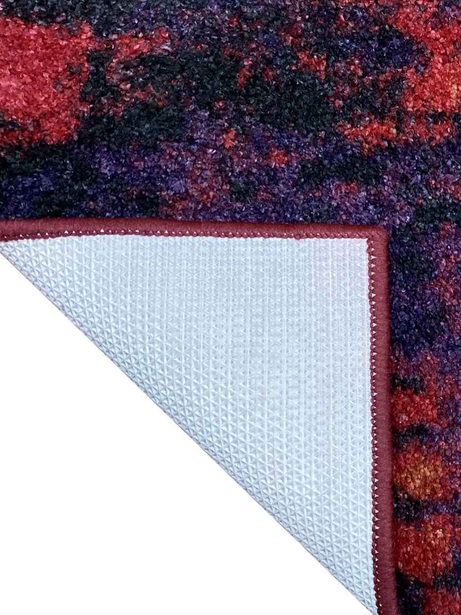 Bianca Super Soft Designer Anti Slip Bath Mat 1pc Medium | Spa Abstract - Red/Plum