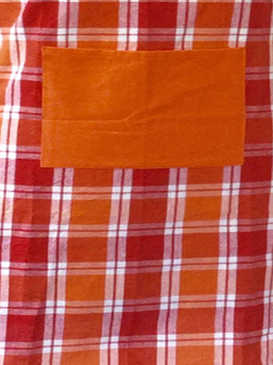 Lushomes Cooking Apron and Oven Glove Set - Red and Orange | Glove 17 x 32 cm | Apron 60 x 80 cm