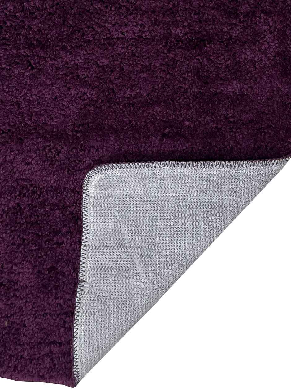 Bianca Soft Cotton Anti Slip Bath Mat | 41 x 61 cm | Benz Solid | Plum