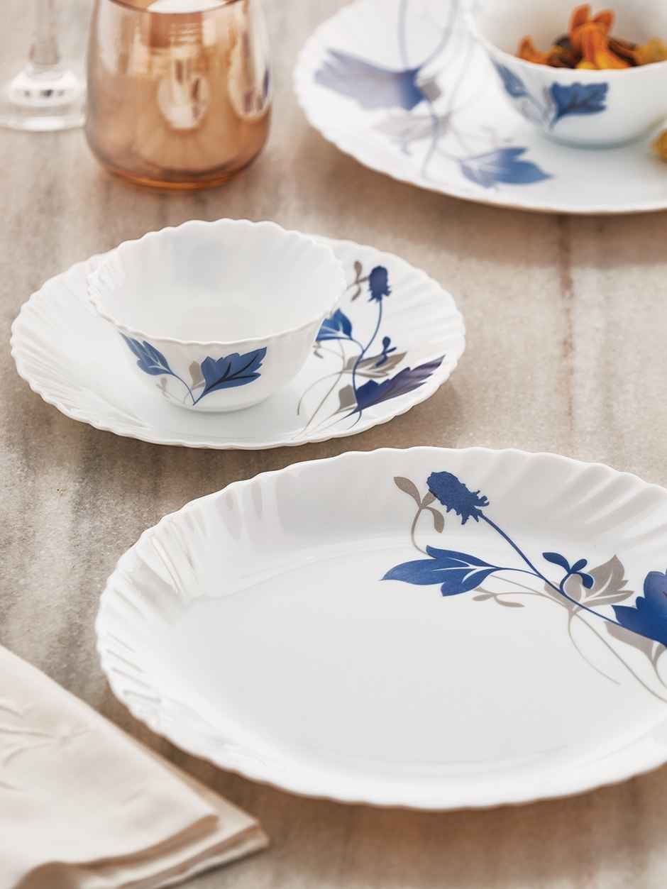 Larah By Borosil Ageria 12Pc Dinner Set Opalware Crockery For Dining & Gifting - White