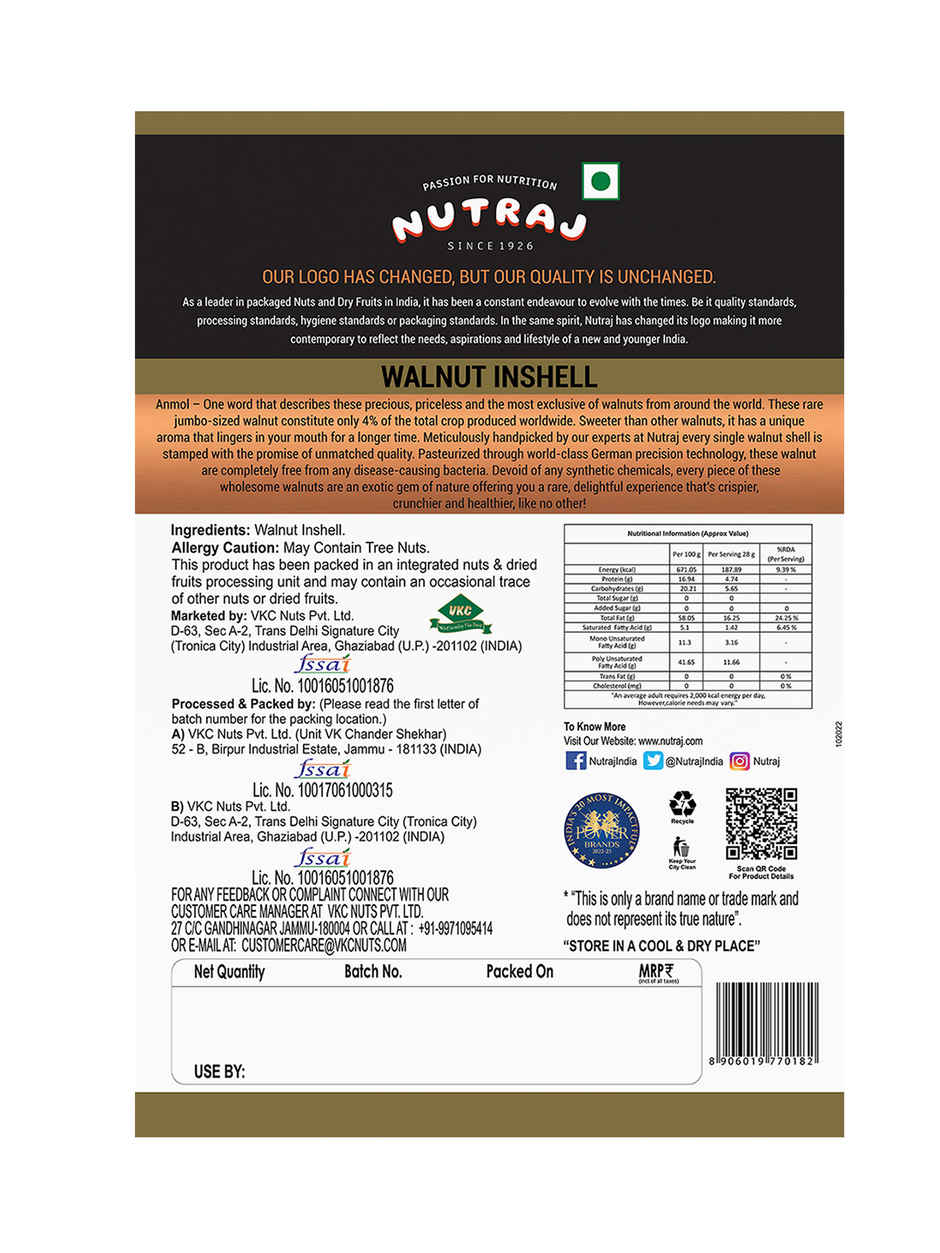 Nutraj Anmol Premium Walnut | Inshell