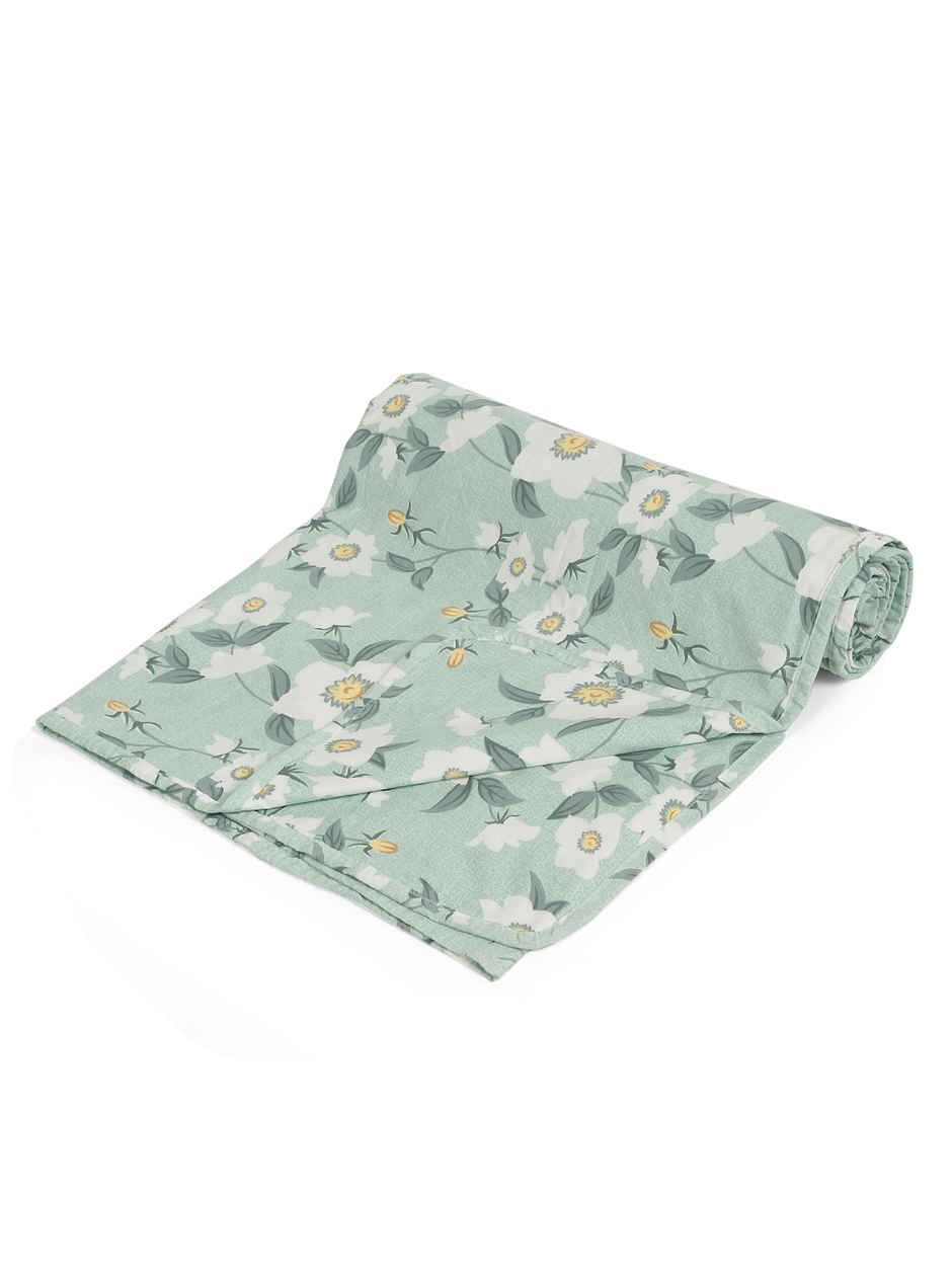 STATUS Micro Dohar Double Bed | Sky Blue Floral - 200 x 220 cm