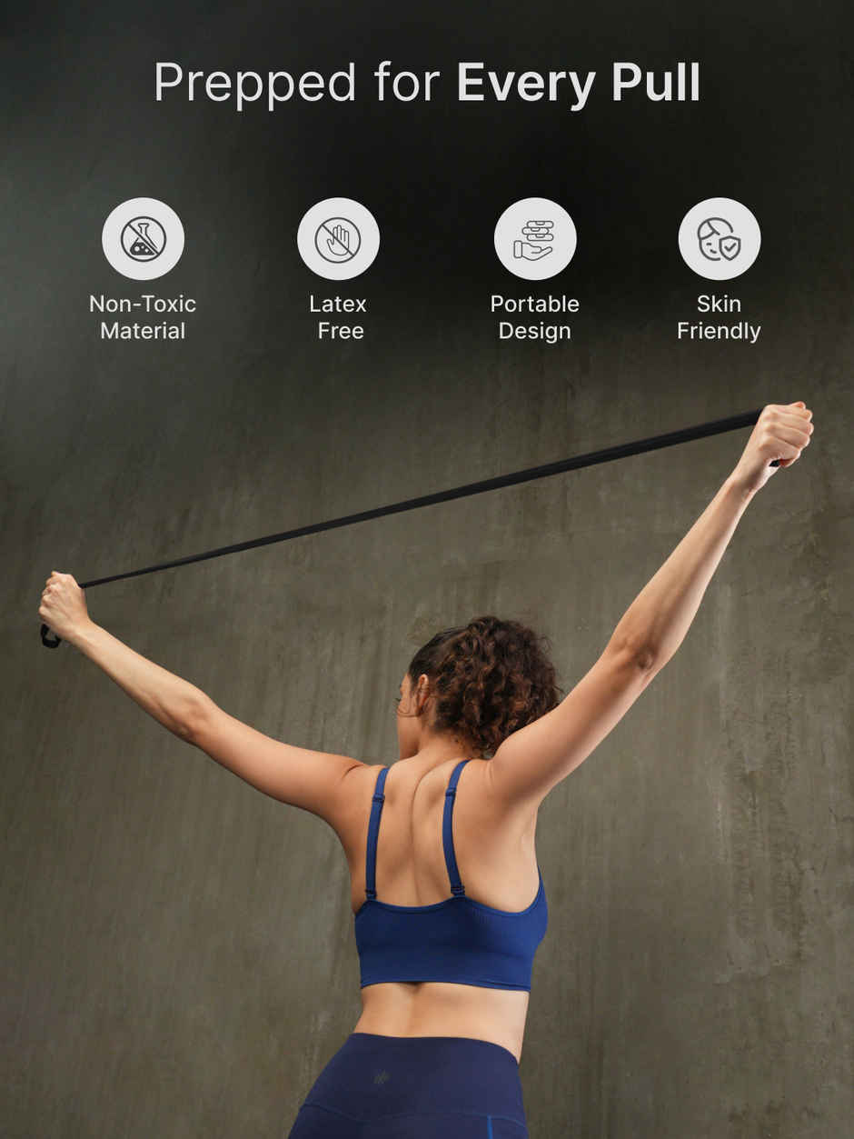 Cultfit Unisex Resistance Band for Stretching & Pull Ups | Black - 11-30 kg Resistance