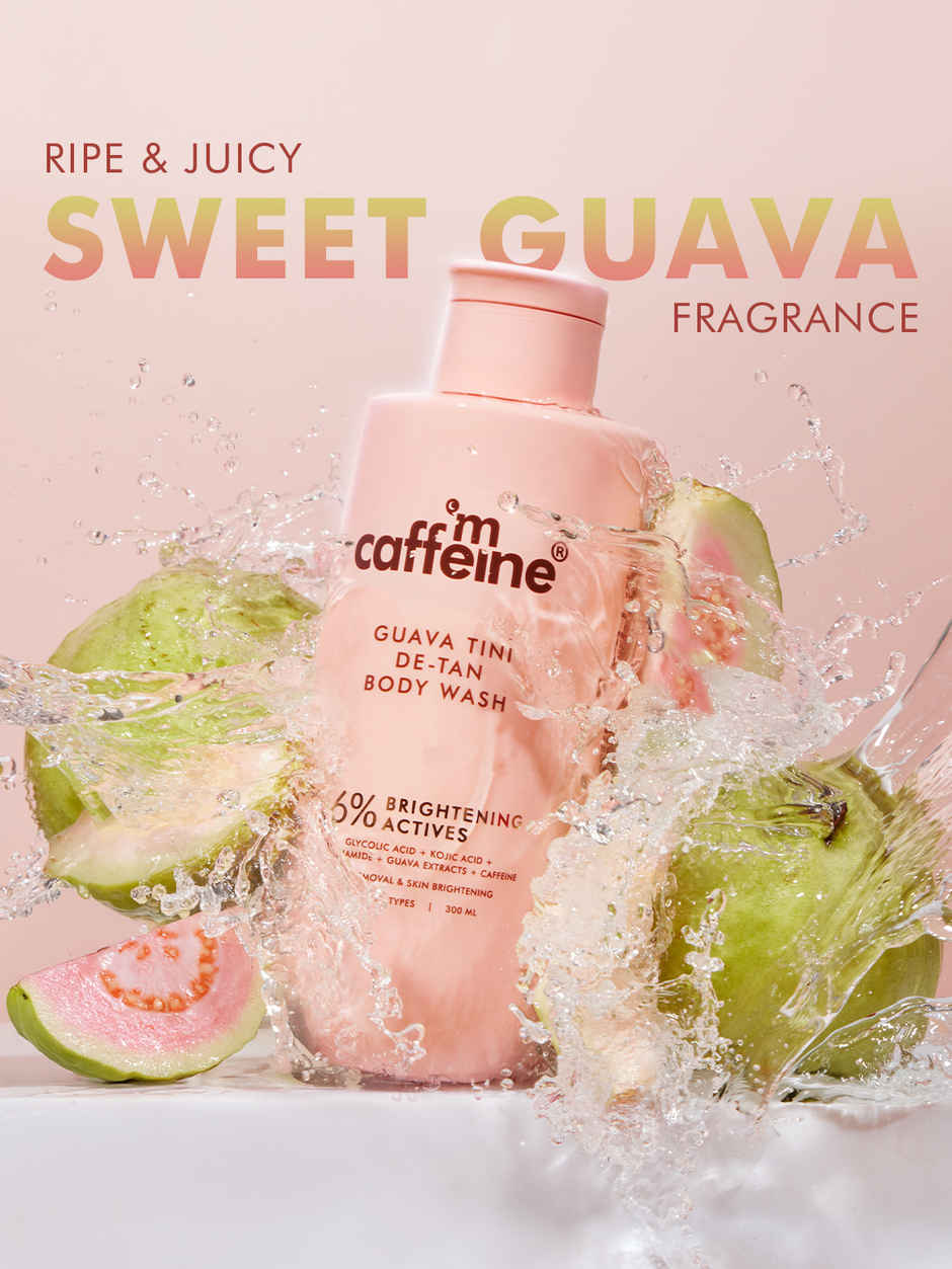 mCaffeine Detan Body Wash | 1% Glycolic 5% Niacinamide-Kojic Acid Reduce Dark Spots